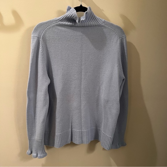 Ann Mashburn Light Blue 100% Cashmere Turtleneck Long Sleeve Sweater | M - Picture 6 of 7
